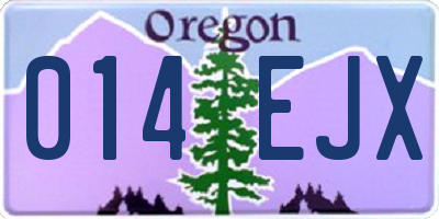OR license plate 014EJX