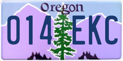 OR license plate 014EKC
