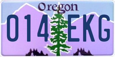 OR license plate 014EKG