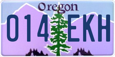 OR license plate 014EKH