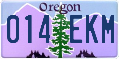 OR license plate 014EKM