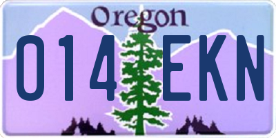 OR license plate 014EKN