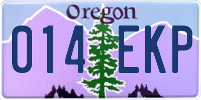 OR license plate 014EKP