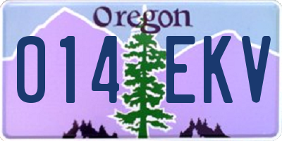 OR license plate 014EKV