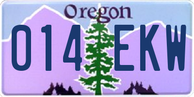 OR license plate 014EKW