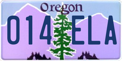 OR license plate 014ELA