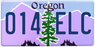 OR license plate 014ELC