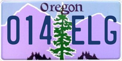 OR license plate 014ELG