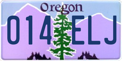 OR license plate 014ELJ