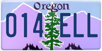 OR license plate 014ELL