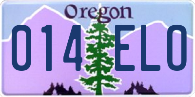 OR license plate 014ELO