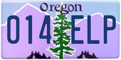 OR license plate 014ELP