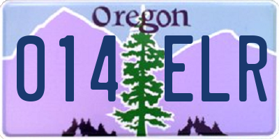 OR license plate 014ELR