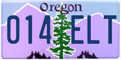 OR license plate 014ELT