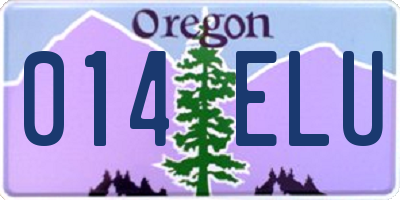 OR license plate 014ELU