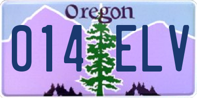 OR license plate 014ELV
