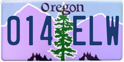 OR license plate 014ELW