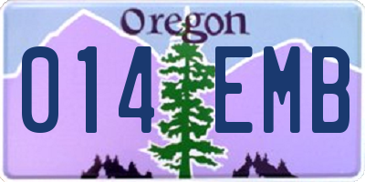 OR license plate 014EMB