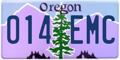 OR license plate 014EMC