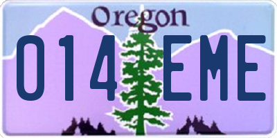 OR license plate 014EME