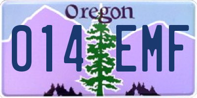 OR license plate 014EMF