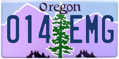 OR license plate 014EMG
