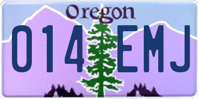 OR license plate 014EMJ
