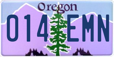 OR license plate 014EMN