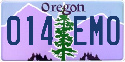 OR license plate 014EMO