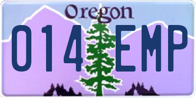 OR license plate 014EMP
