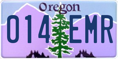 OR license plate 014EMR