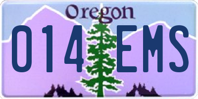 OR license plate 014EMS