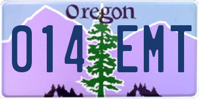 OR license plate 014EMT