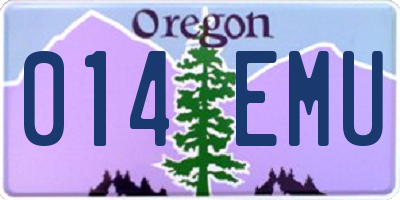 OR license plate 014EMU