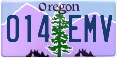 OR license plate 014EMV
