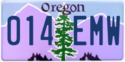 OR license plate 014EMW