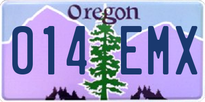 OR license plate 014EMX
