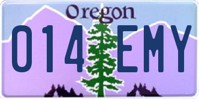 OR license plate 014EMY