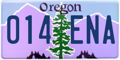 OR license plate 014ENA