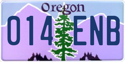 OR license plate 014ENB