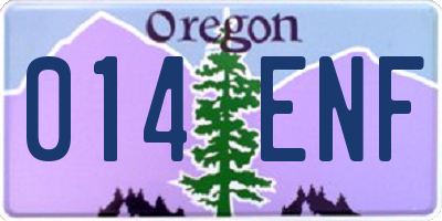 OR license plate 014ENF