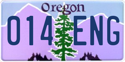 OR license plate 014ENG