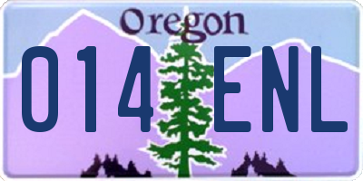 OR license plate 014ENL