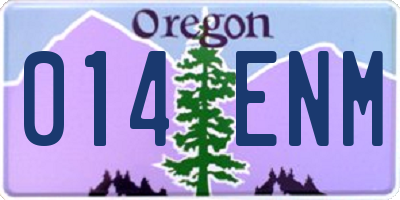 OR license plate 014ENM