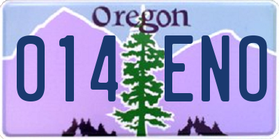 OR license plate 014ENO