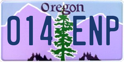 OR license plate 014ENP