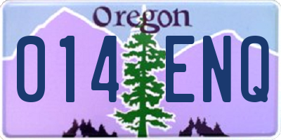 OR license plate 014ENQ