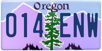 OR license plate 014ENW