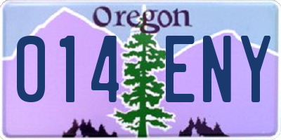 OR license plate 014ENY