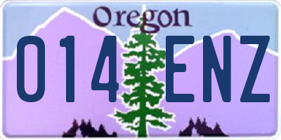 OR license plate 014ENZ